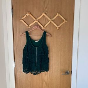 URBAN OUTFITTERS Pins & Needles Green Zipper Tank